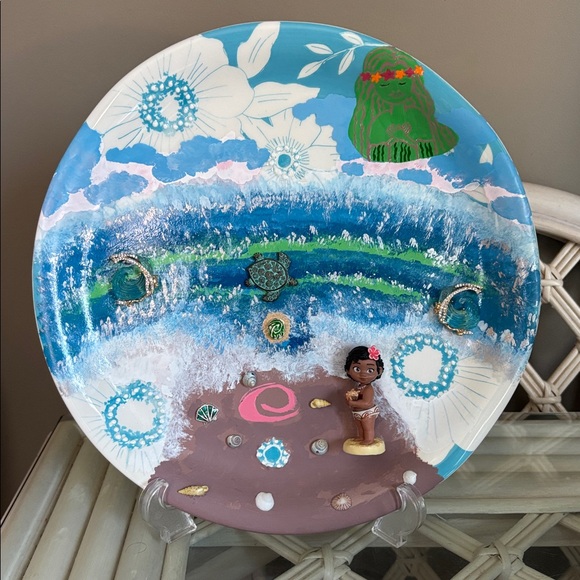 Handmade Other - Handmade Upcycled Handpainted Disney Moana Decorative Plate